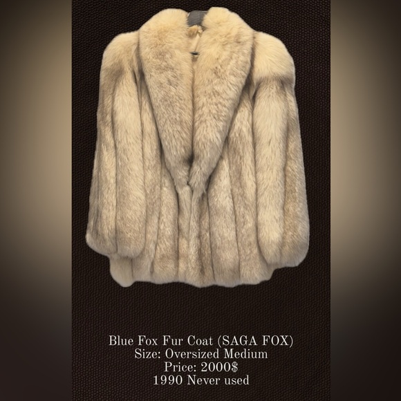 Jackets & Blazers - Luxurious Blue Fox Fur Coat SAGA FOX